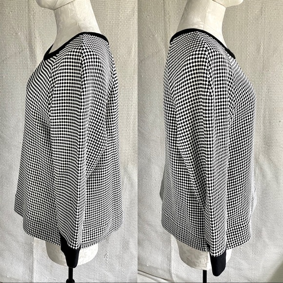 L’Agence L Textured Black White Long Sleeve Top - Picture 5 of 8